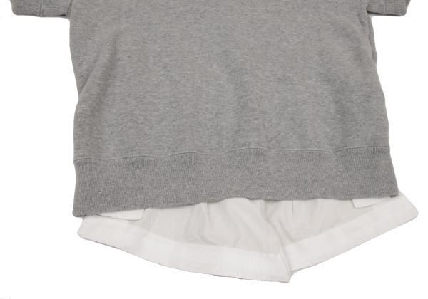 sacai cotton back different material button closu… - image 7