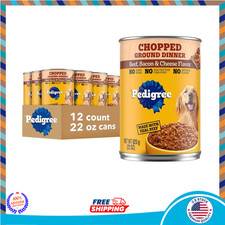 Dinner Adult Canned Soft Wet Dog Food, Beef Bacon & Cheese Flavor, 22 oz. Cans 28.49 per gallon