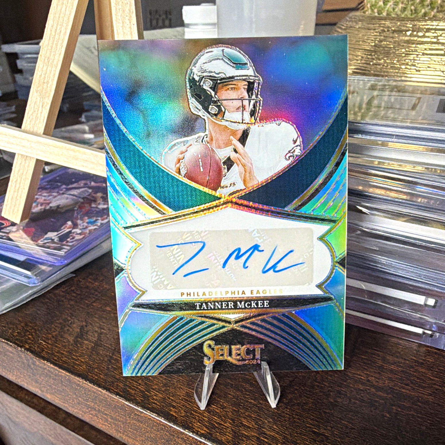 Panini 2024 Select Signatures Prizm Tanner McKee Auto #SSP-TME Eagles