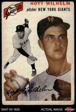 1954 Topps #36 Hoyt Wilhelm White Back Giants HOF 1 - POOR