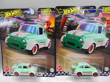 Hot Wheels '60 Fiat 500D ificado Hot Wheels Diecast Car 2-Car Set Bouleard