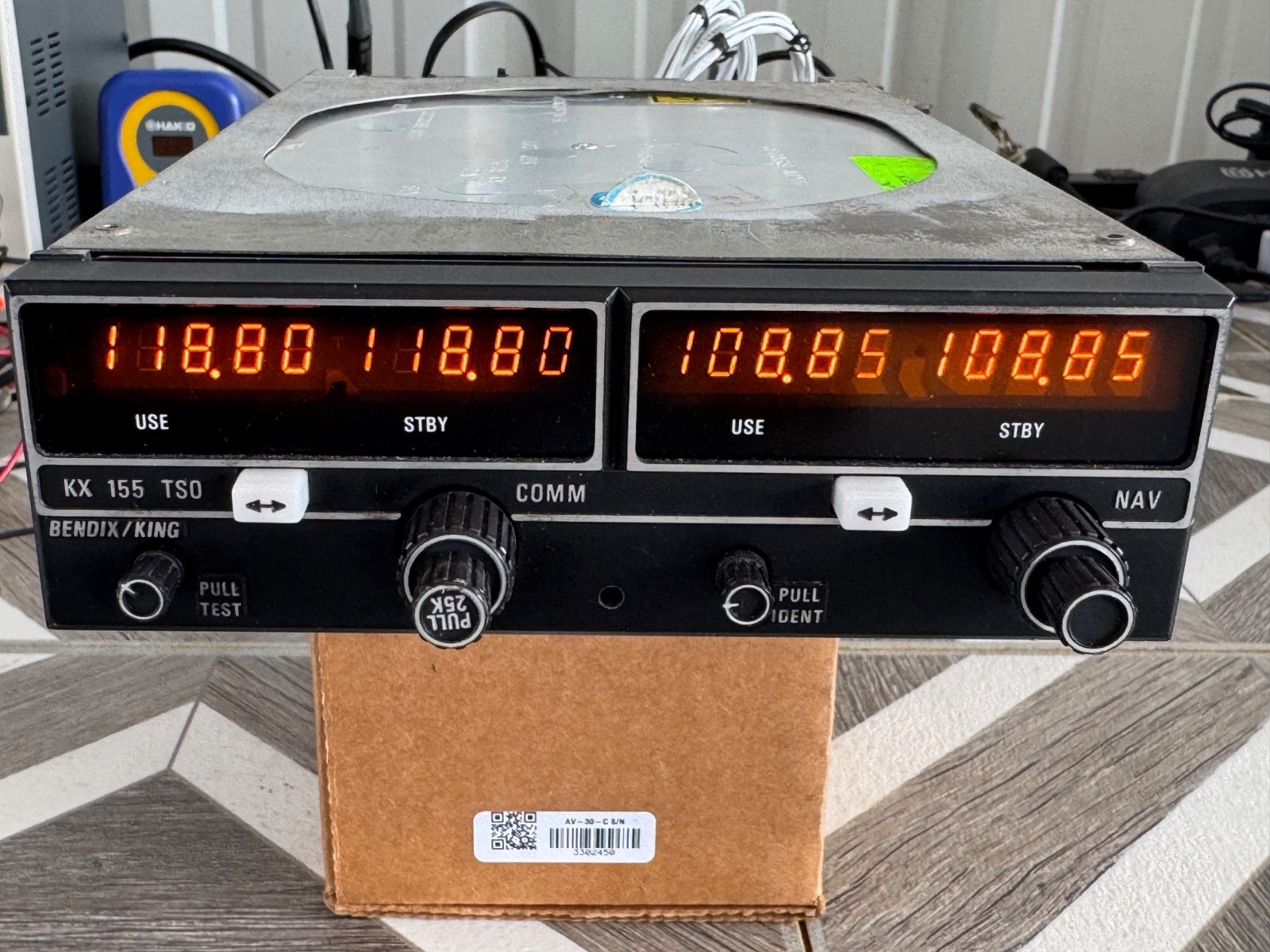 14V BENDIX KING KX-155 NAV COM RADIO w/Glideslope P/N 069-1024-31