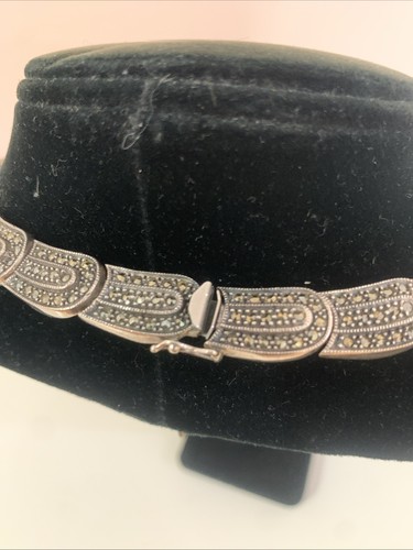 MASSIVE SIGNED JUDITH JACK STERLING SILVER MARCASITE COLLAR NECKLACE 16” 82 GR - Picture 14 of 19