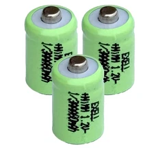 Exell 3pc EBC-515 1/3AAA 80mAh NiMH Button Top Battery