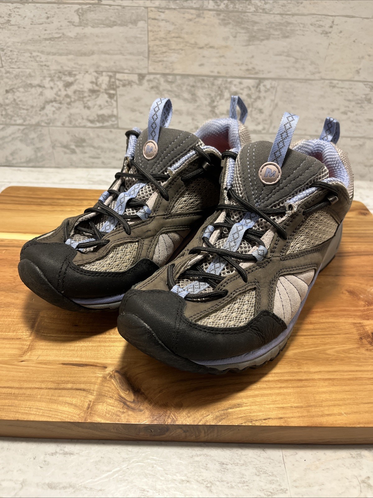 Scarpe da trekking Merrell donna Avian Light Ventilator taglia 8 grigio blu usate in ottime condizioni