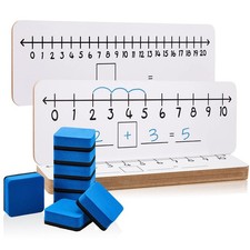 8 Pcs Dry Erase Number Line White Boards with 8 Pcs Dry Erase Erasers 4 x 14'...