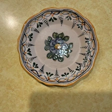 Hand Painted Italian Deruta Pottery Plate Maiolica Art Signed Mare Tiberina