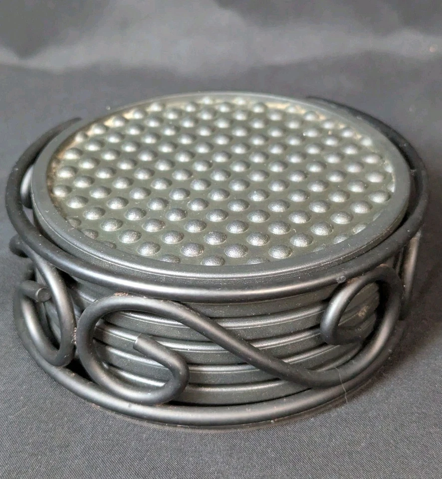 Contenedor de montaña rusa Spectrum Diversified Scroll con 6 posavasos negros,  Foto 3 de 4