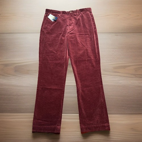 Neu mit Etikett Polo Ralph Lauren Cordhose Herren 34 x 32 rot Stretch gerade Passform Baumwolle - Bild 1 von 10