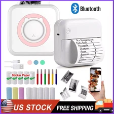 Mini Pocket Thermal Printer Bluetooth Phone Photo Label Printing Paper Roll