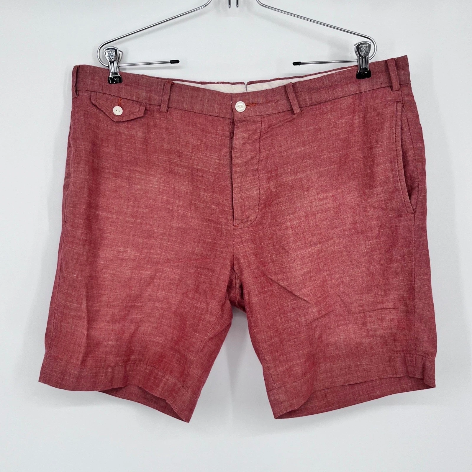Polo Ralph Lauren Shorts Mens 38 Red Straight Fit Cotton Textured Preppy Coastal