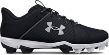 Under Armour Men's Leadoff Low Rubber Molded Baseball Cleat Black/Black/White -