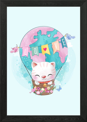Niedliche Katze gerahmtes Wandbild Poster Leinwanddruck Bild