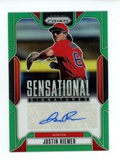 2025 Panini Prizm Sensational Signatures Green Prizms Justin Riemer Red Sox