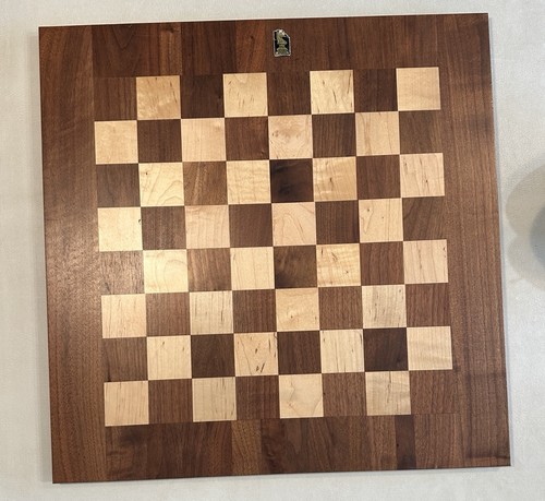 Vintage Drueke No 63 Wood Chessboard 21”x21” Walnut & Birch Grand Rapids MI