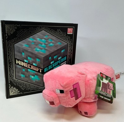 Minecraft Pig Plush Toy + Blockopedia Updated Edition Book Mojang Official