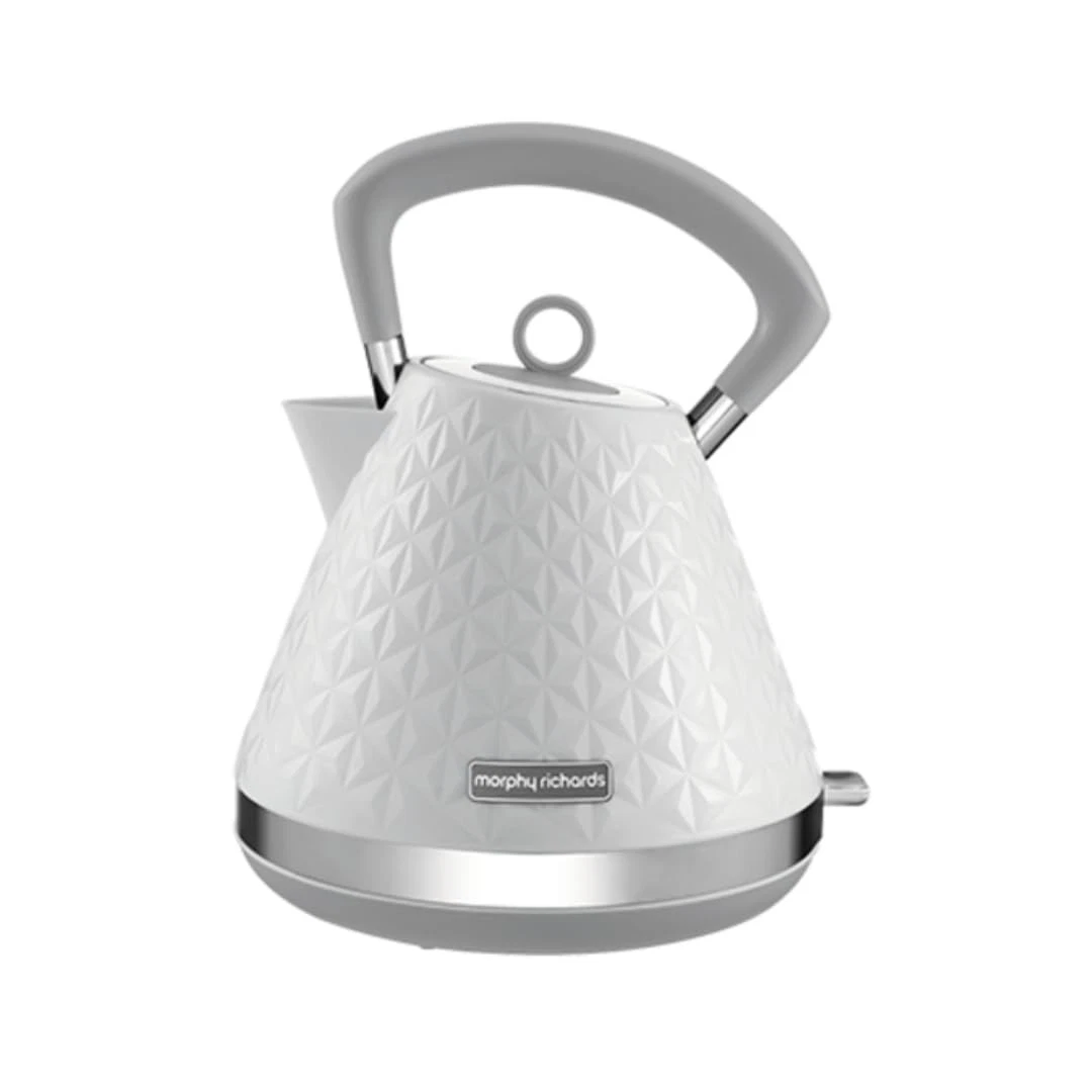 Morphy Richards Vector Pyramid Kettle, 1.5L, 3kW Rapid 1.5 Litres, White