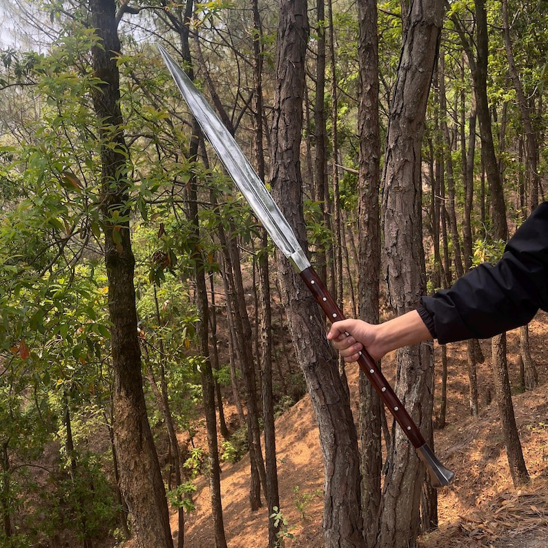 Custom Handmade Carbon Steel Blade Viking Spear Sword | Hunting Sword Camping