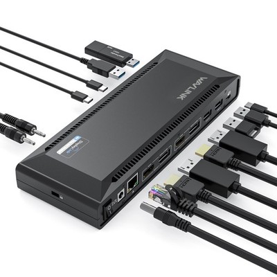 WAVLINK USB-C Dual 4K Dockingstation 100W PD 2xHDMI 2xDP 6xUSB 3.0 Audio/Mic