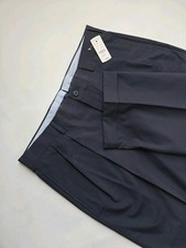      New Brooks Brothers Men's Pleated Cotton Chinos 36x30 Blue MSRP 98.50