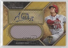 2017 Topps Triple Threads Unity Jumbo Relics Gold /25 Aledmys Diaz Auto 7eo