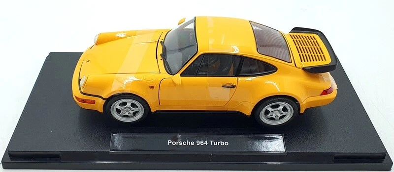 Welly 1/18 Scale Diecast 18026W - Porsche 964 Turbo - Yellow - Image 3 of 4