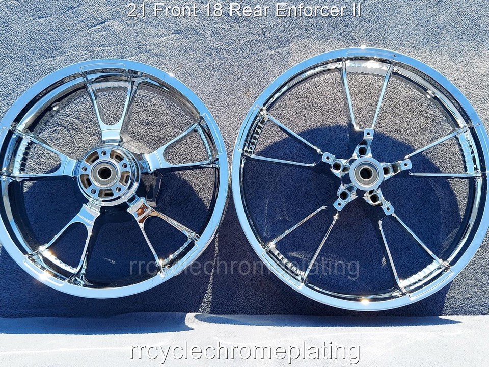 Harley Chrome Enforcer II Front 21 Rear 18 Wheel 09-23 Street Glide ...