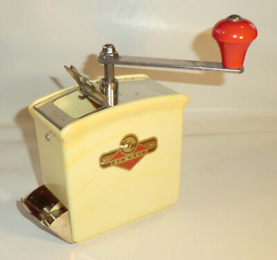 KYM=KYM vintage MILLY DBPa Kaffeemühle SCHOßMÜHLE COFFEE GRINDER Kunststoff 1955