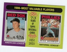 2024 Topps Heritage 1986 MVP's Roger Clemens & Mike Schmidt #197