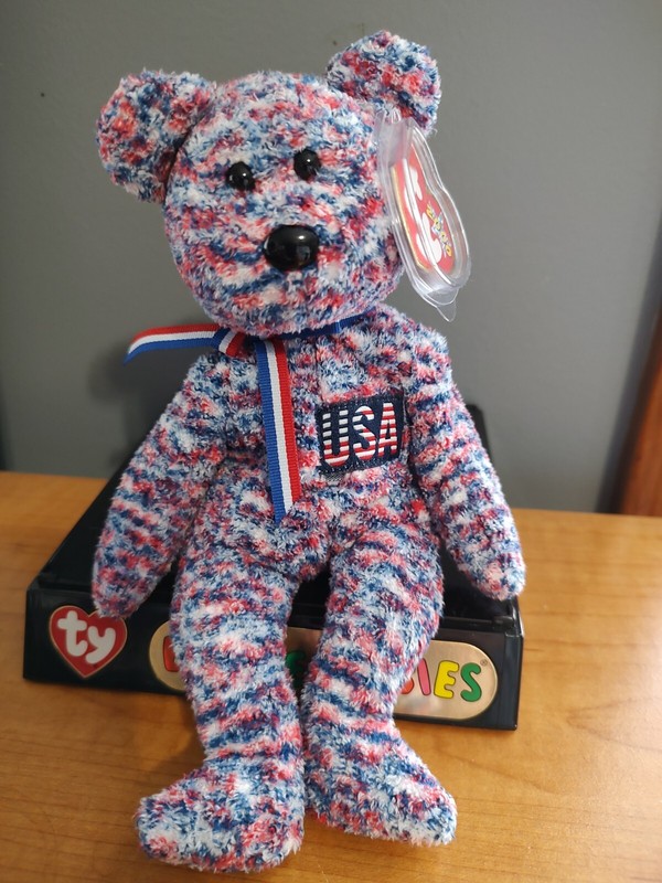 USA Ty Retired Beanie Baby Teddy Bear