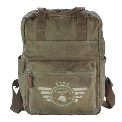 Greenburry Rucksack Canvas BackPack Vintage Aviator mit Tabletfach khaki
