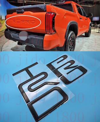 Fit 2022 2023 Toyota Tundra TRD PRO Black Domed Tailgate Letters Inlay
