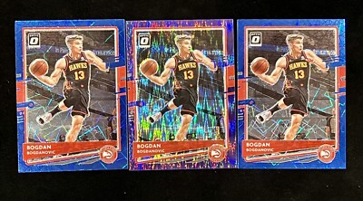 2020 DONRUSS OPTIC LOT OF 3 BOGDAN BOGDANOVIC PURPLE SHOCK & BLUE VELOCITY