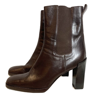 RARE Gucci New Brown Leather Ankle Boots Made in Italy  NWOB Size 11 B