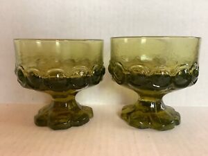 Lot of Four Stemmed Juice Glasses Tiffin Avocado Green Franciscan Madeira