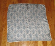 Blue White Paisley Floral 100 Silk Square Scarf 22"