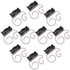 10 Pack Single C Battery Holder with Wire Leads, Plastic, 2.91"x1.69"x1.46"