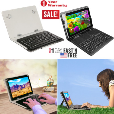 Universal USB Keyboard Folio Leather Case Stand Cover For 8/9/10 Inches Tablet