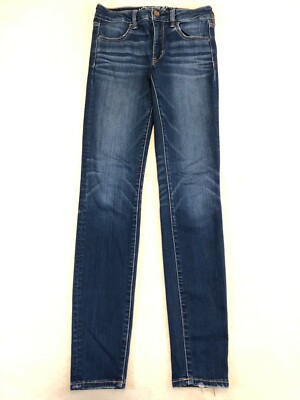 American Eagle Super Stretch X Medium Wash Jegging Blue Jeans Women's Size 6 L
