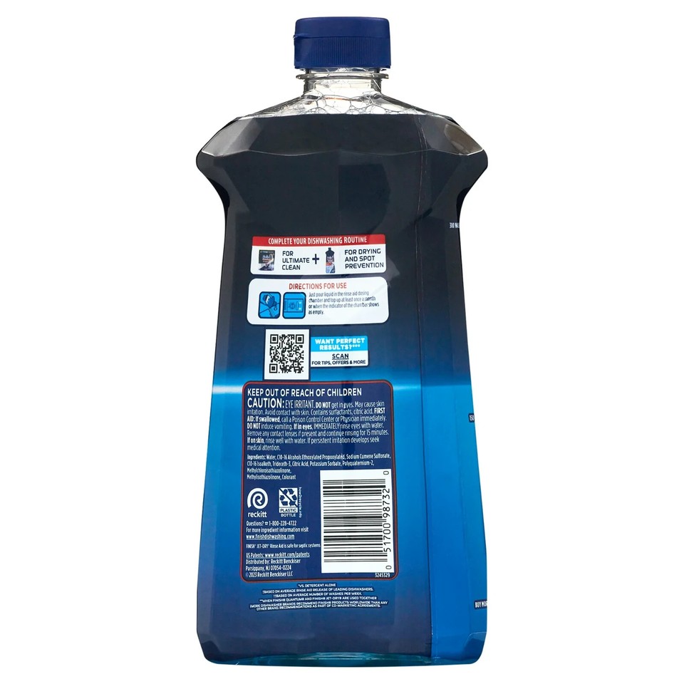 Finish JetDry Rinse Aid, 32oz, Dishwasher Rinse Agent and Drying Agent