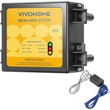 Trailer Break Away Separation Runaway Electric Brake System Kit W Led Indicator