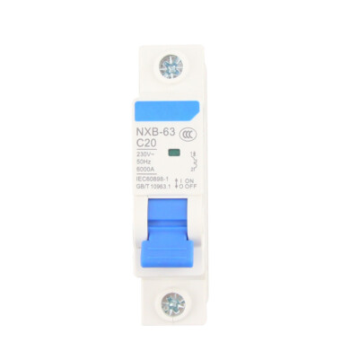 For Chint NXB-63 Series 1P 20A Circuit Breaker Leakage Protector C-Type DIN Rail