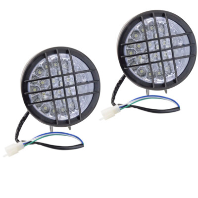 2x LED Headlights for Yamaha Banshee 1987-2006 lens bulbs Grills Warrior 350   