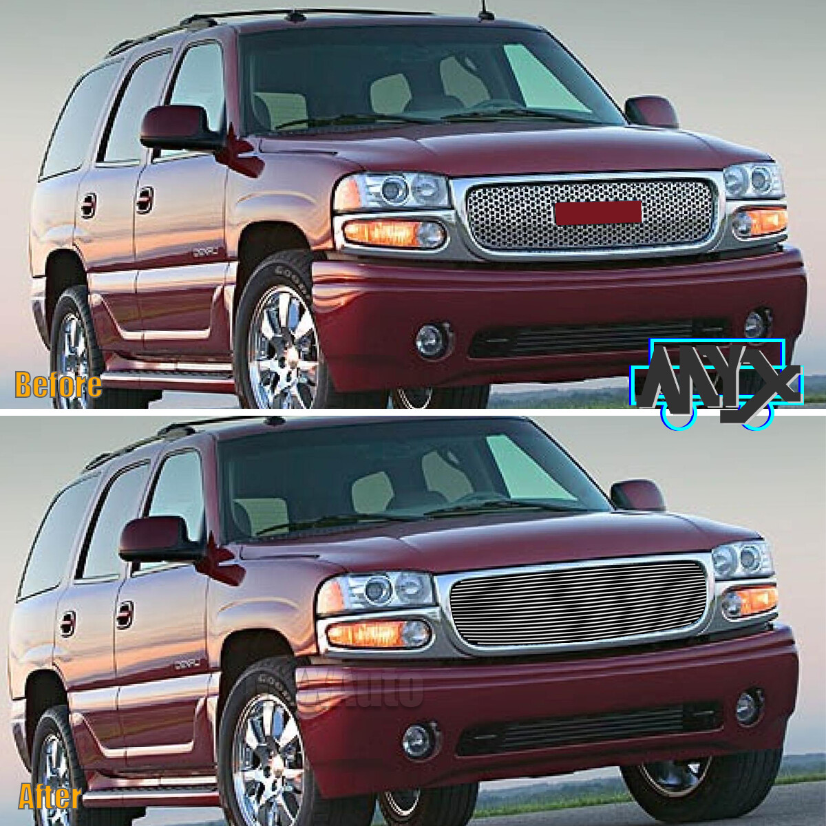 Fits 2001-2006 GMC Yukon/Yukon Denali/1999-2002 Sierra Billet Grille Upper Grill