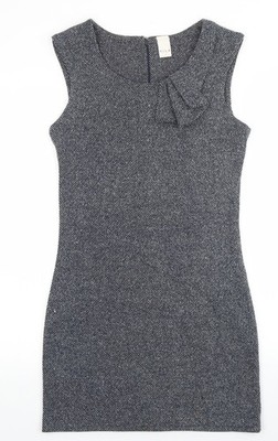 VILA Damen Mini grau Polyester Größe S U-Boot Ausschnitt Reißverschluss