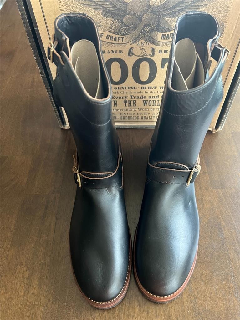 Ralph Lauren MADE IN USA RRL Murdock Engineer Boots Black Teacore