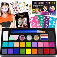 Face Painting Kit for Kids - 20 Colors Water Based Non-Toxic Paint With