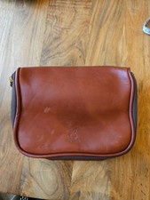 Vintage JW Hulme Leather Toiletry Toiletries Case Made In USA Brown Dopp Kit