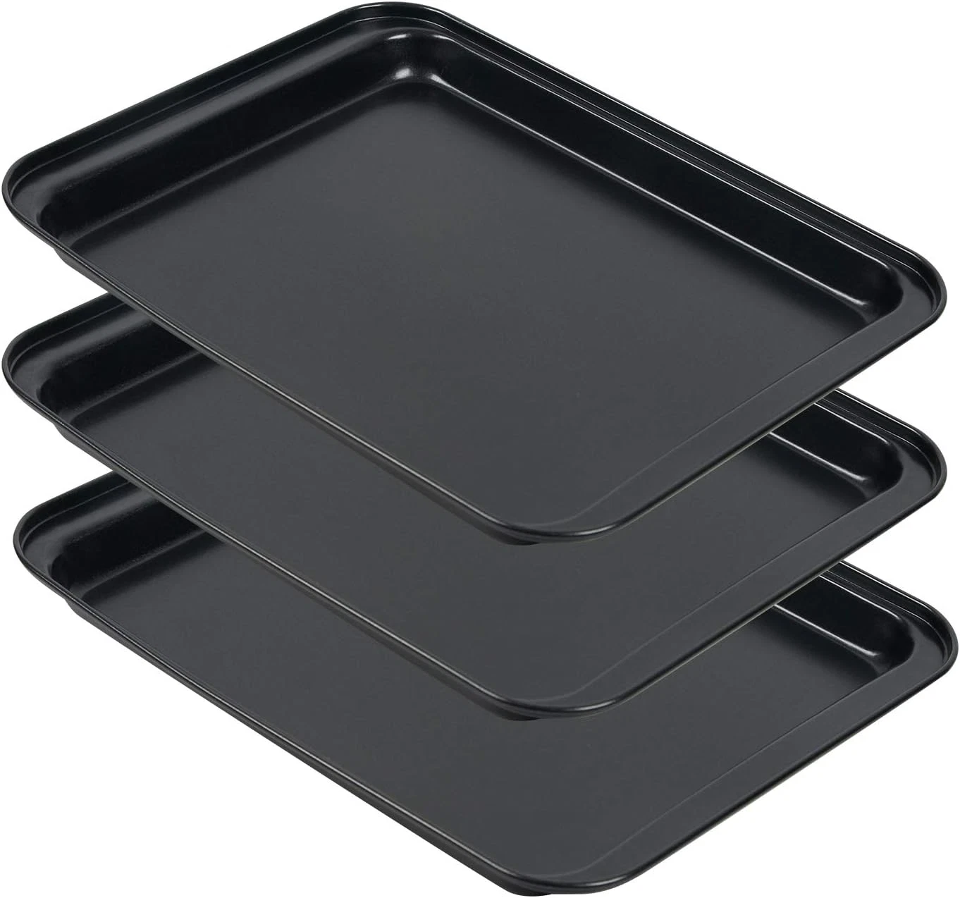 Small Baking Sheets for Oven, Nonstick Cookie Pans Set of 3, 8 Inch Carbon Stee