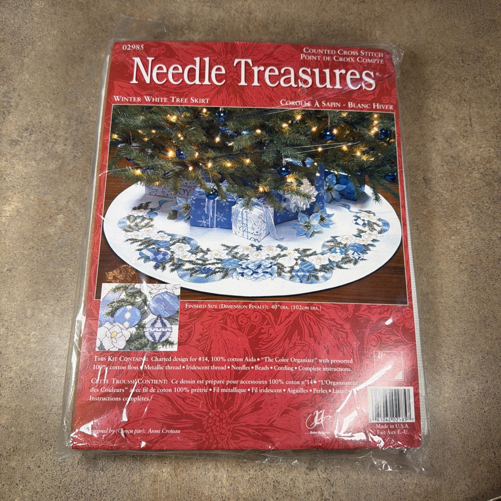 Needle Treasures Winter White Tree Skirt 02985 Cross Stitch 